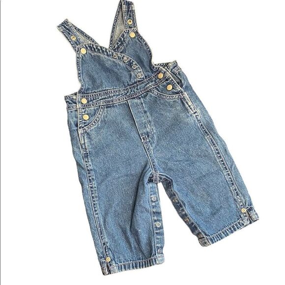 Heart Pocket Denim Overalls SESAME STREET - Picture 1 of 10